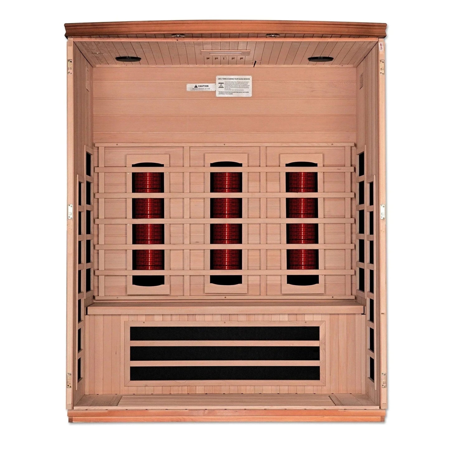 Dynamic Lugano 3-Person Full Spectrum Near Zero EMF (Under 2MG) FAR Infrared Sauna (Canadian Hemlock)-Dynamic Saunas-HQ Sauna