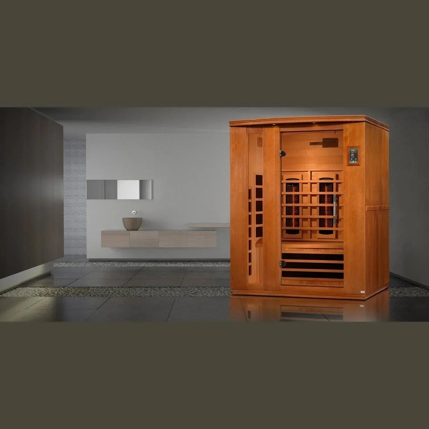Dynamic Lugano 3-Person Full Spectrum Near Zero EMF (Under 2MG) FAR Infrared Sauna (Canadian Hemlock)-Dynamic Saunas-HQ Sauna
