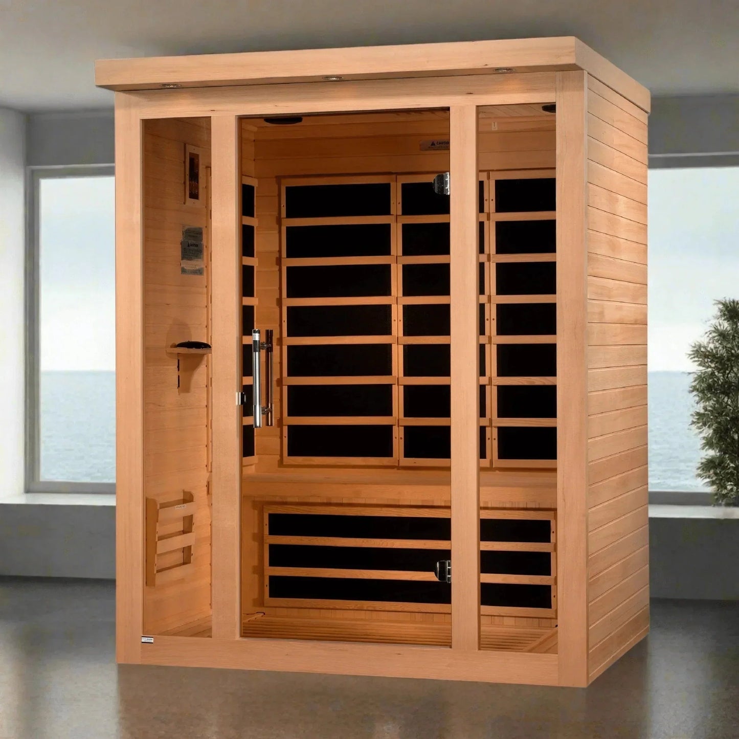 Dynamic Vila 3-person Ultra Low EMF (Under 3MG) FAR Infrared Sauna (Canadian Hemlock)-Dynamic Saunas-HQ Sauna