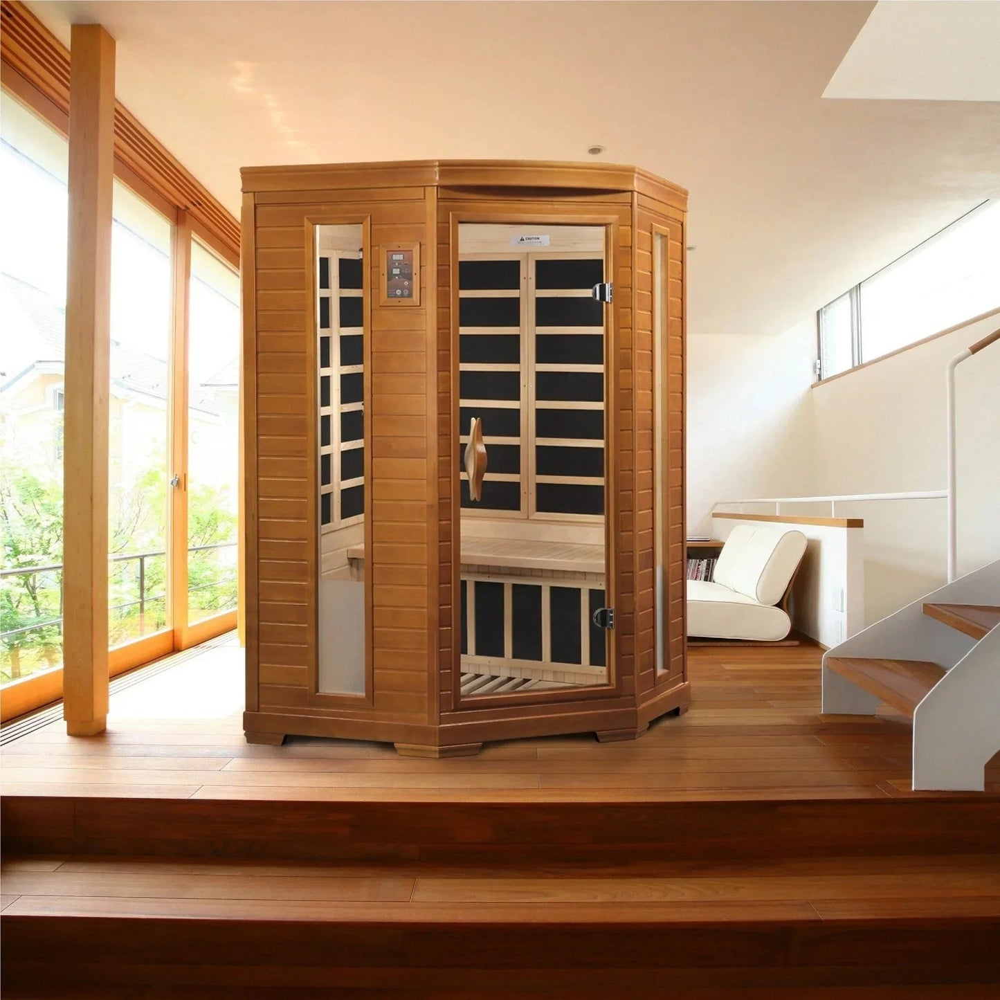 Dynamic "Heming" 2-person Corner Low EMF FAR Infrared Sauna-Dynamic Saunas-HQ Sauna