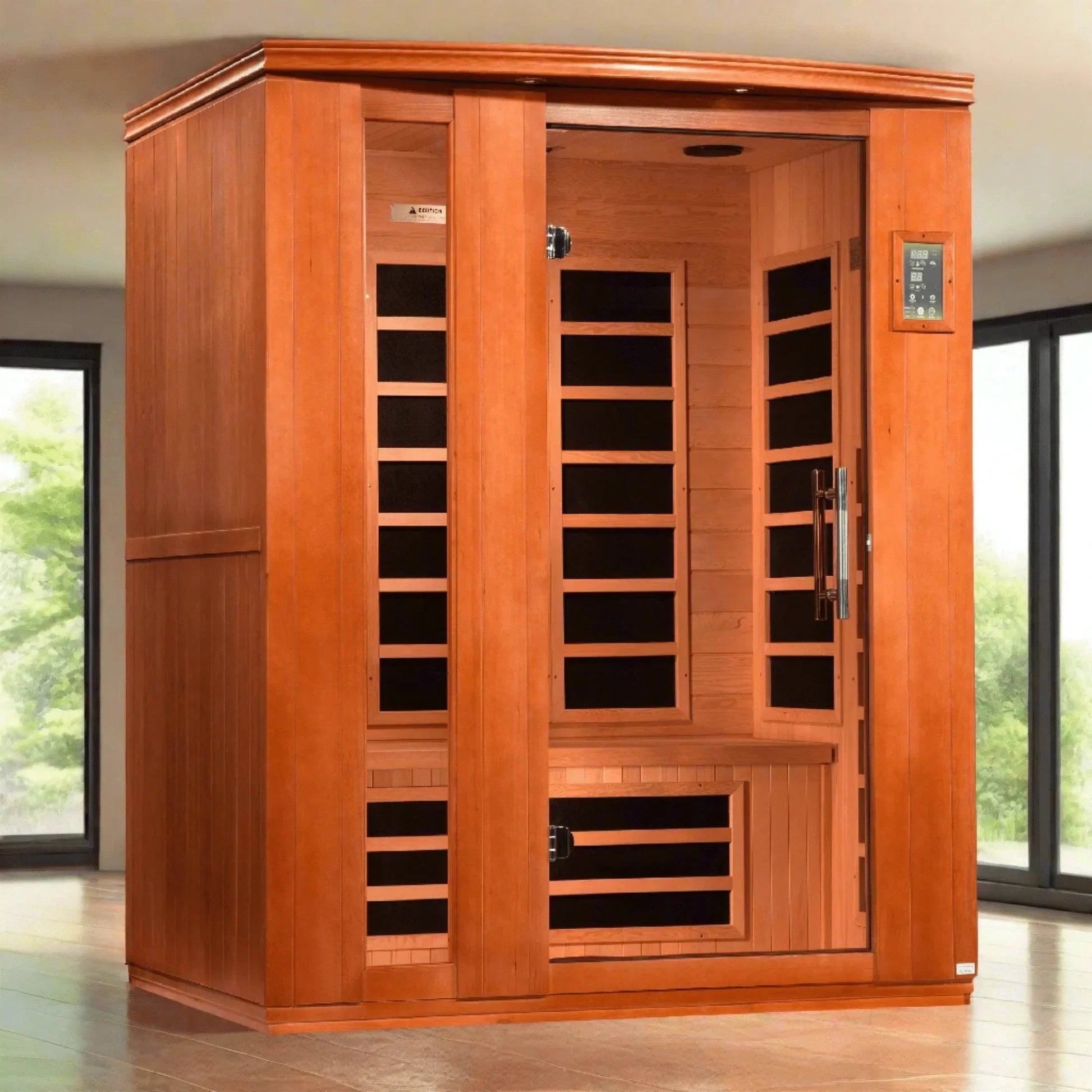 Dynamic Lugano 3-person Ultra Low EMF (Under 3MG) FAR Infrared Sauna (Canadian Hemlock)-Dynamic Saunas-HQ Sauna
